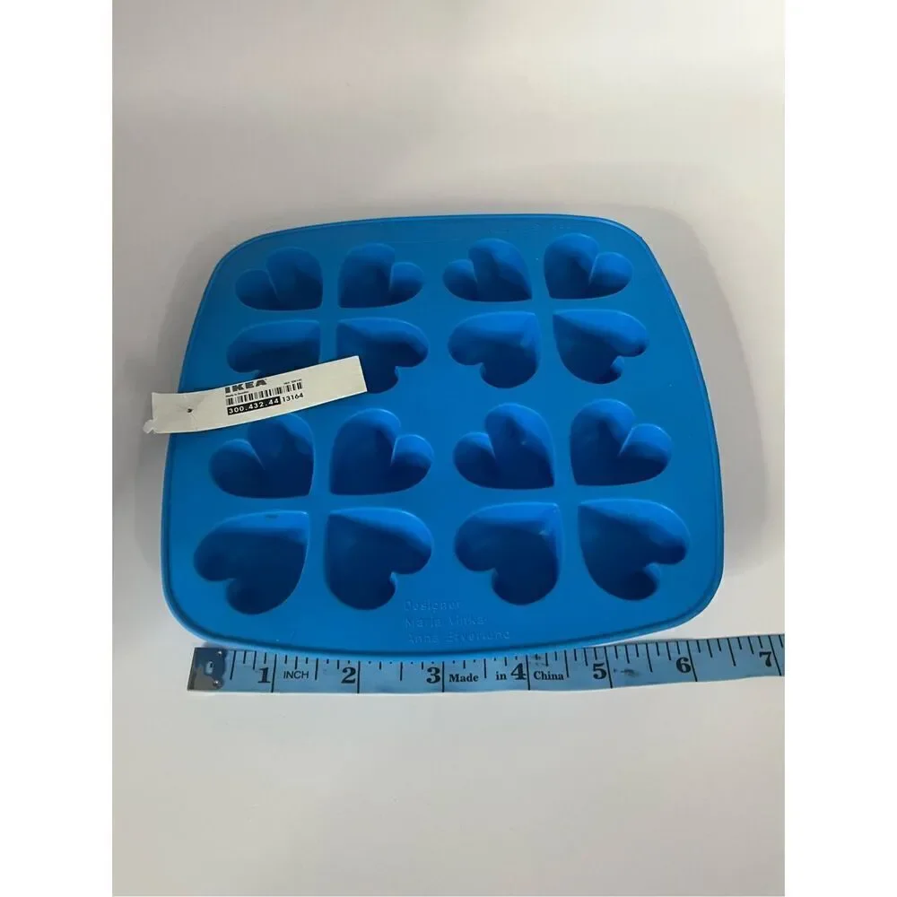 Ikea Lot of 4 Silicone Molds Ice Cubes Fish Heart Mini Donuts for Parties